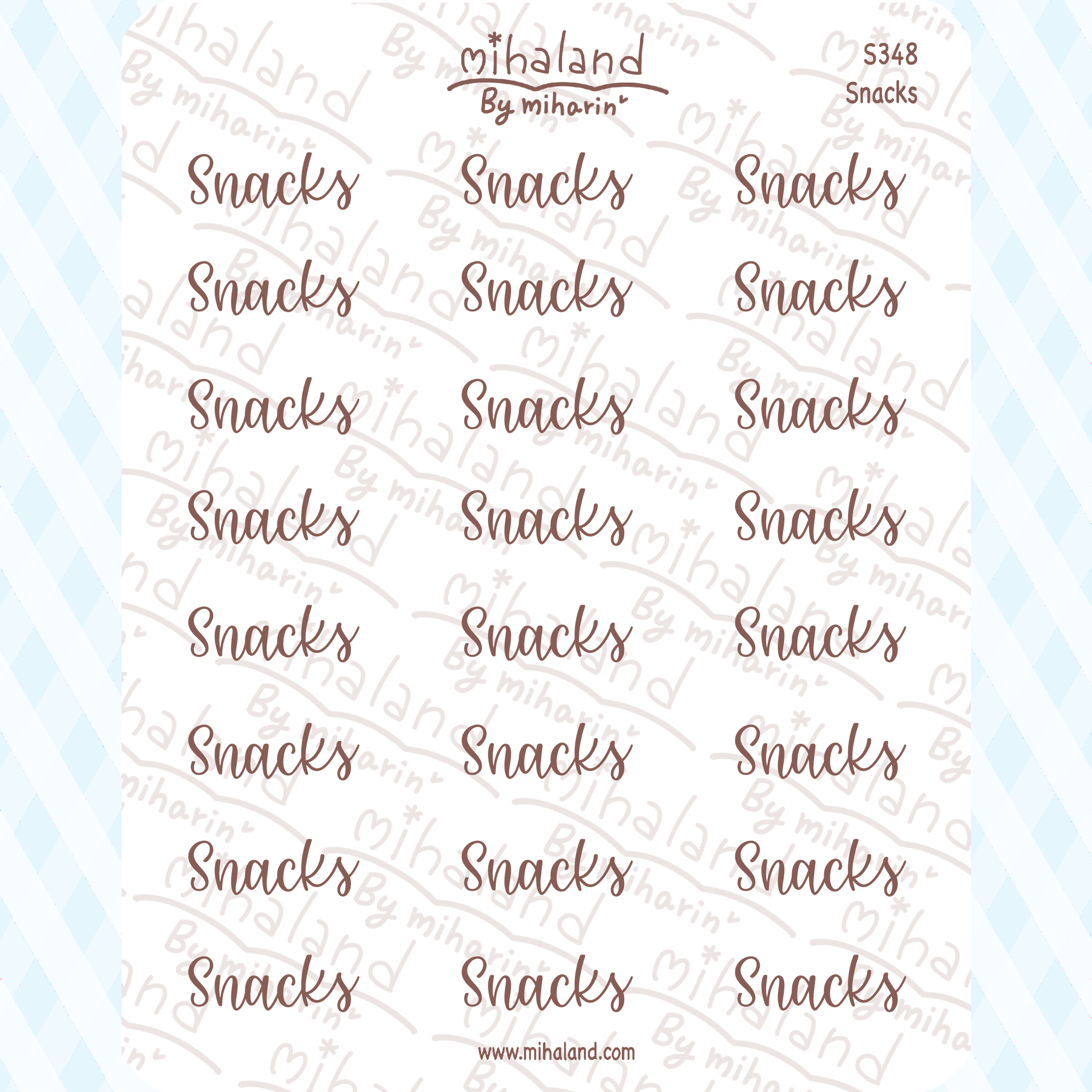 Snacks Script Planner Stickers (S348)
