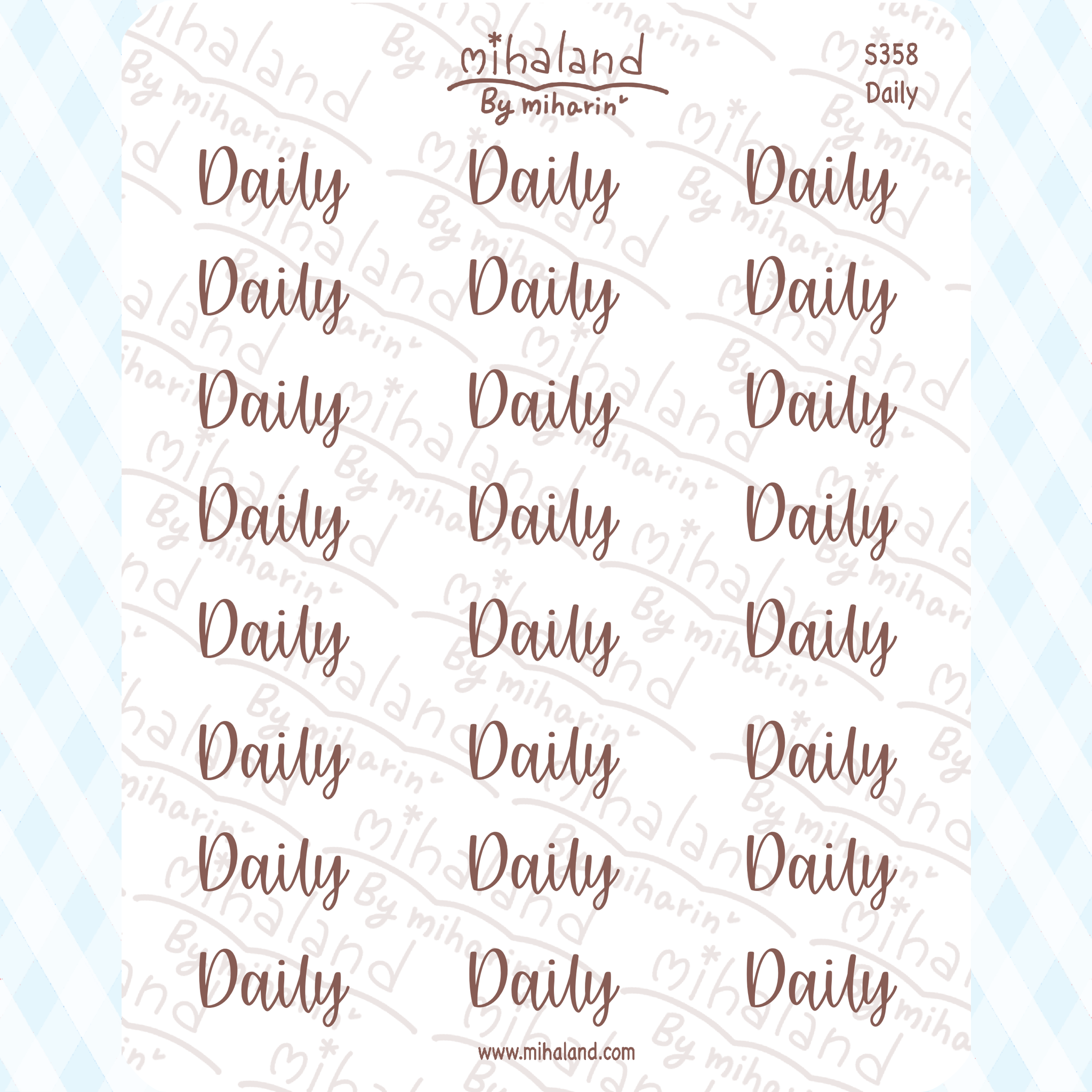 Daily Script Planner Stickers (S358)