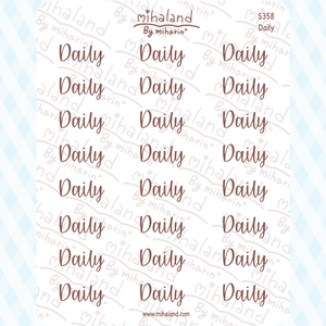 Daily Script Planner Stickers (S358)