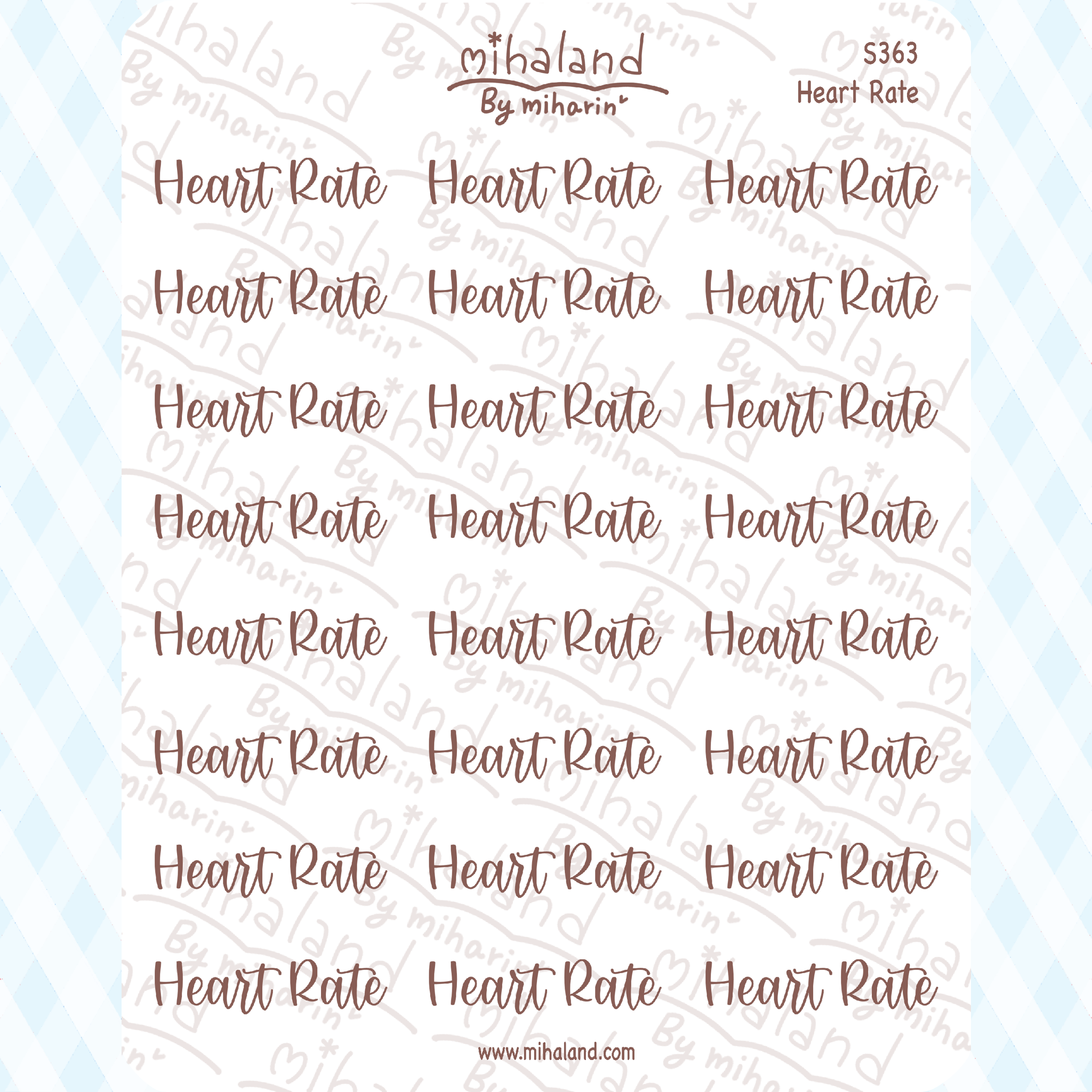Heart Rate Script Planner Stickers (S363)