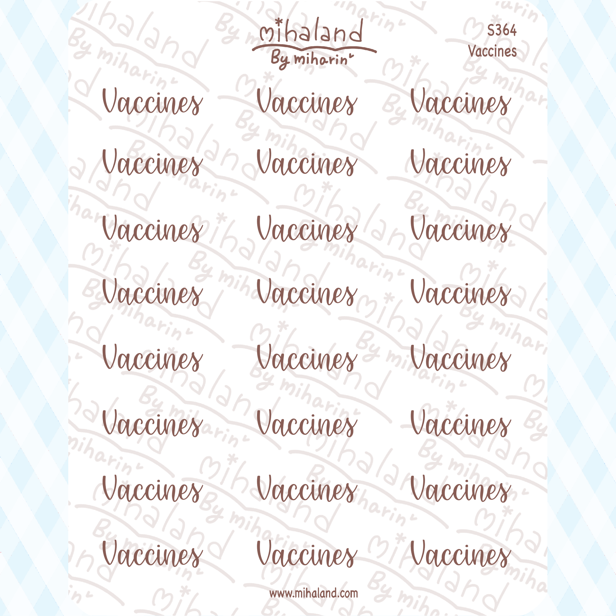 Vaccines Script Planner Stickers (S364)