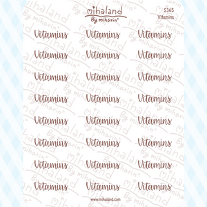 Vitamins Script Planner Stickers (S365)