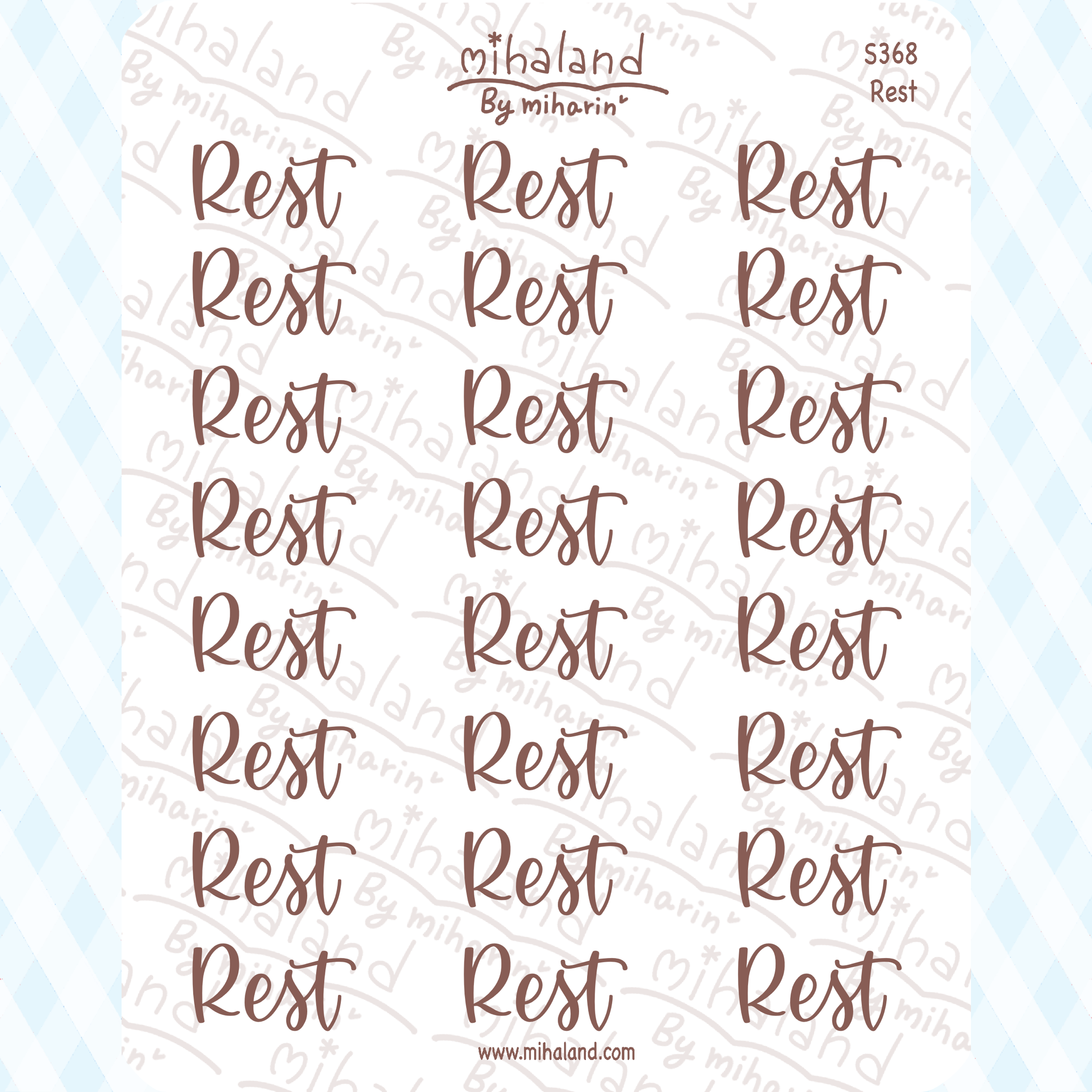 Rest Script Planner Stickers (S368)