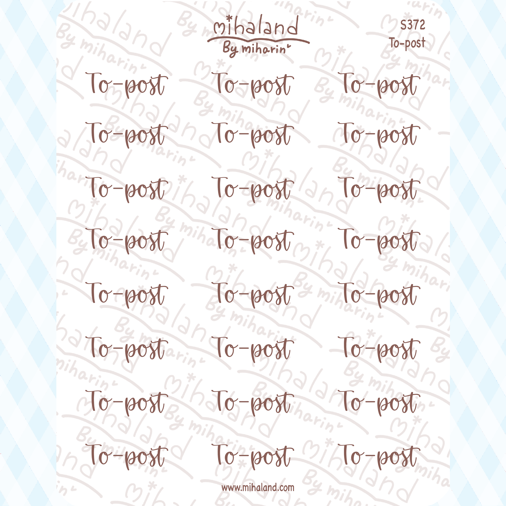 To-post Script Planner Stickers (S372)