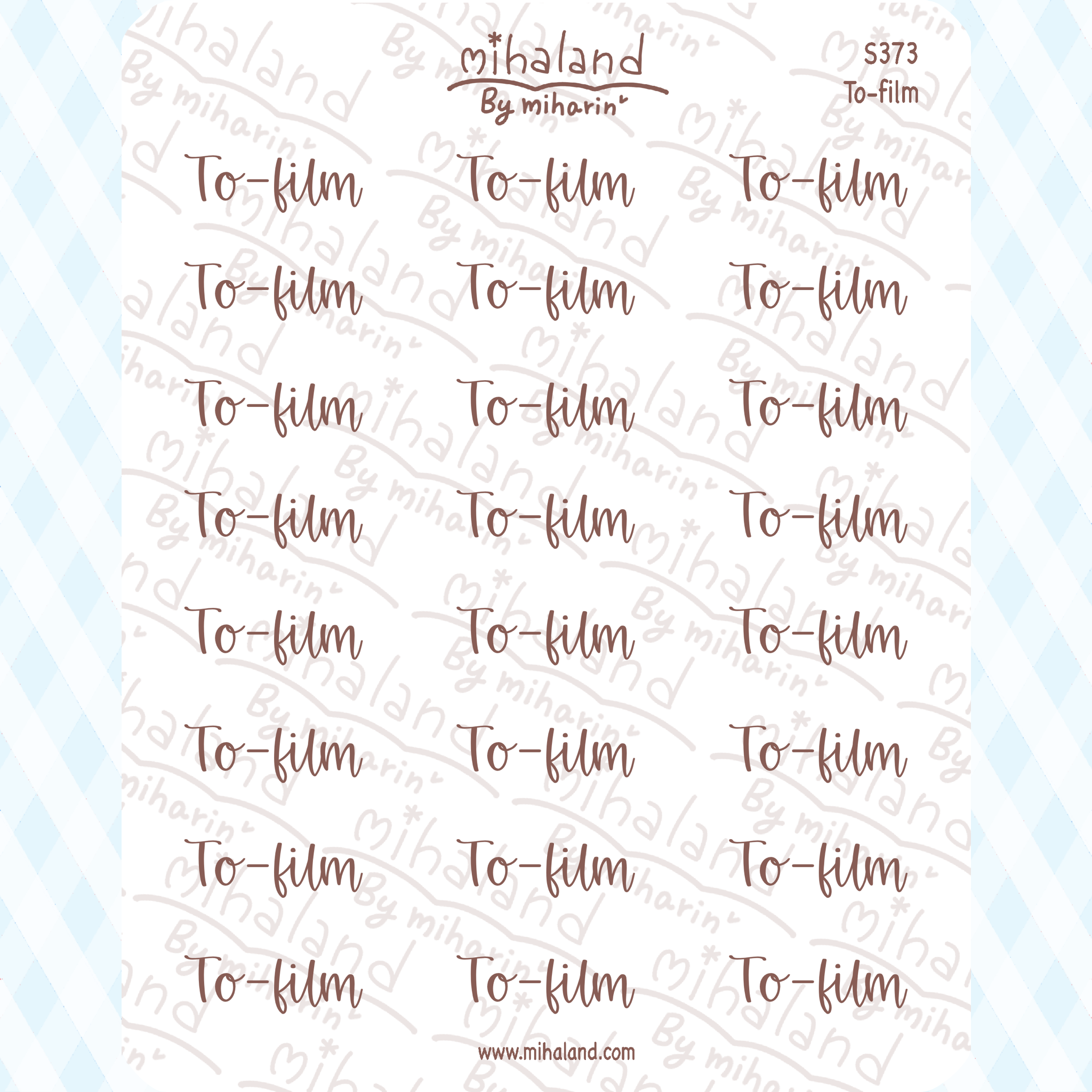 To-film Script Planner Stickers (S373)