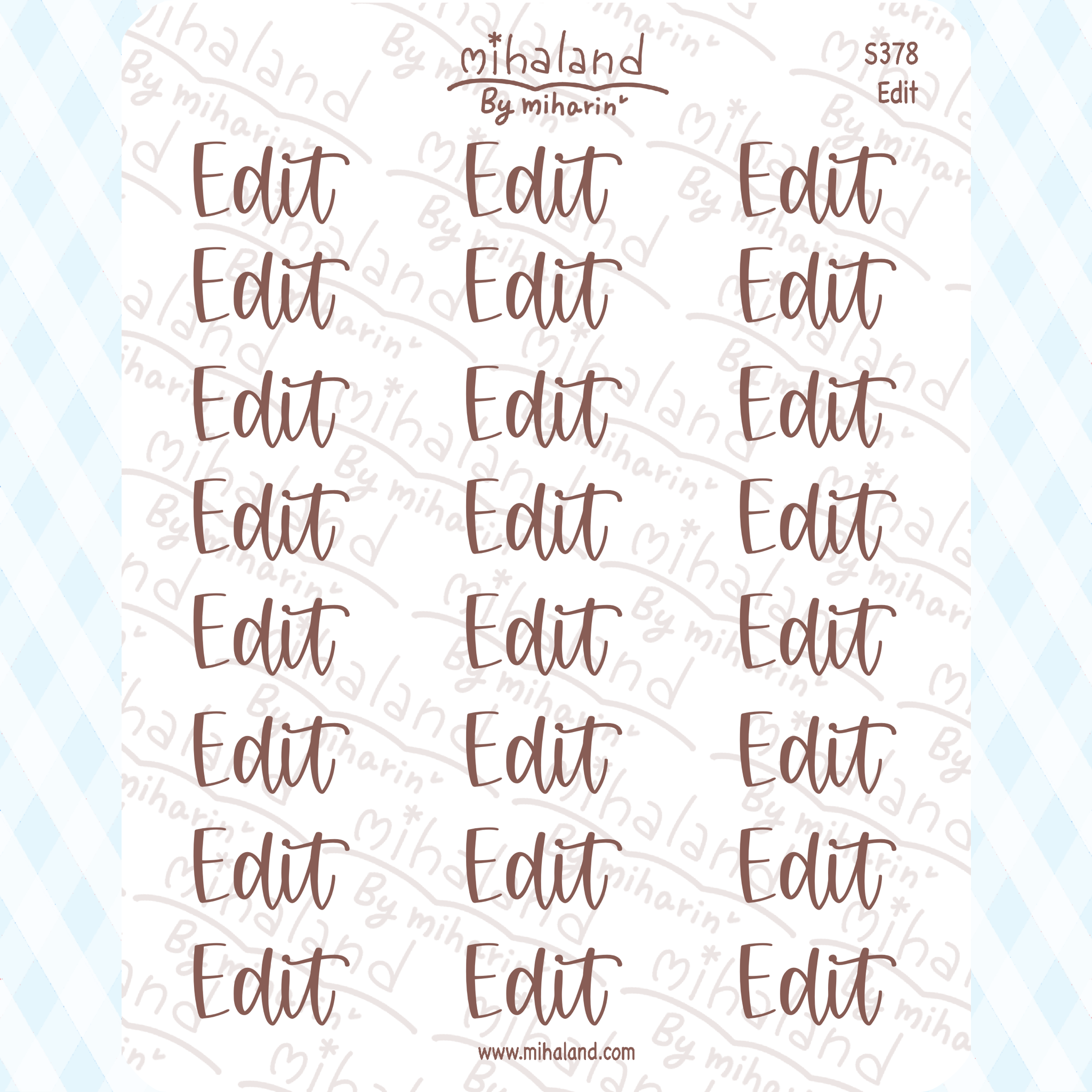Edit Script Planner Stickers (S378)