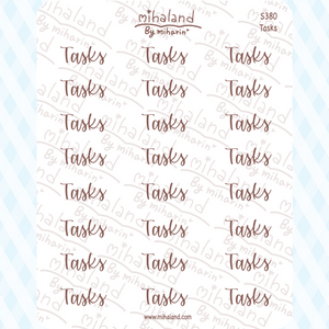 Tasks Script Planner Stickers (S380)
