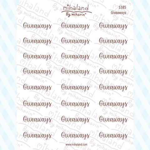 Giveaways Script Planner Stickers (S385)