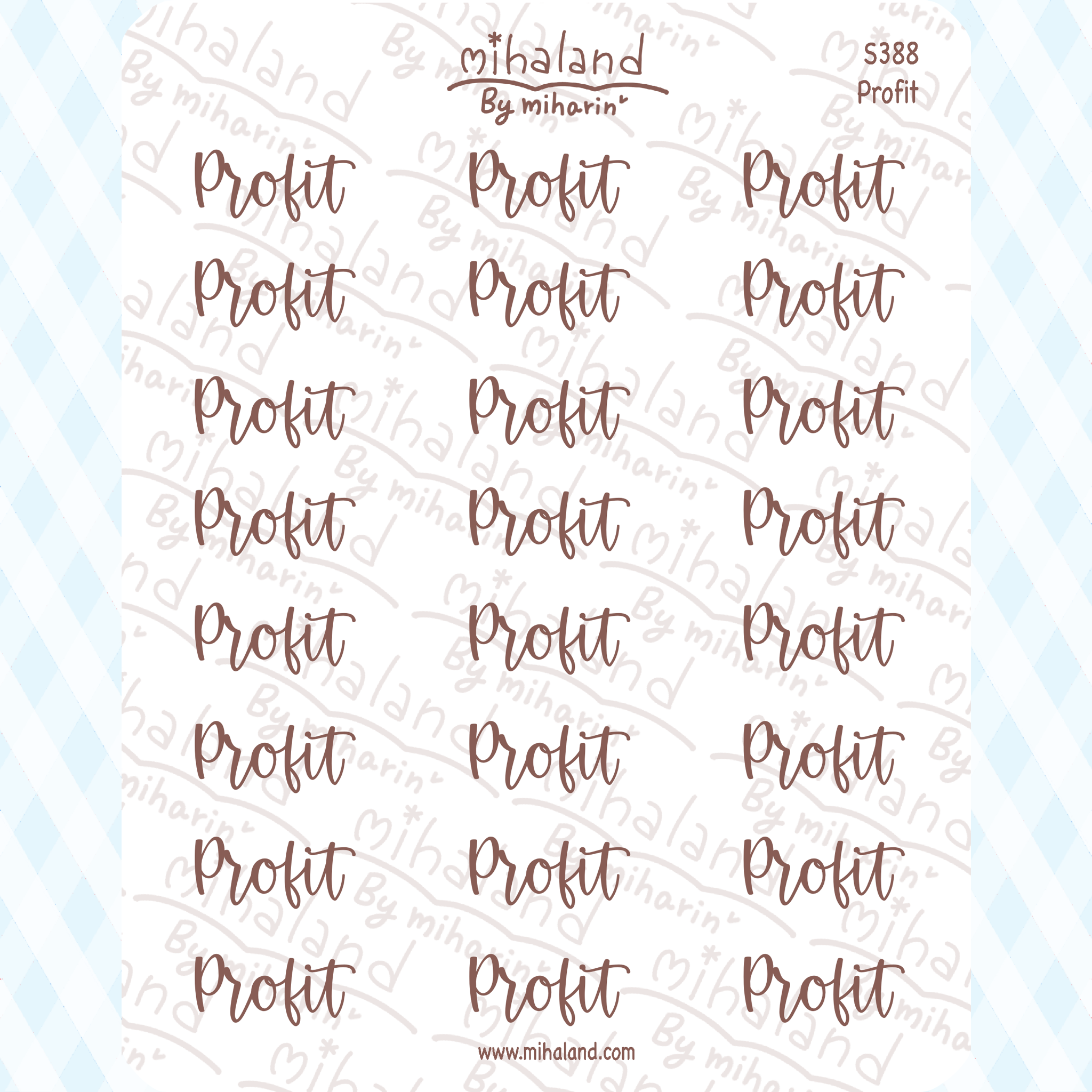 Profit Script Planner Stickers (S388)