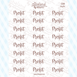 Profit Script Planner Stickers (S388)