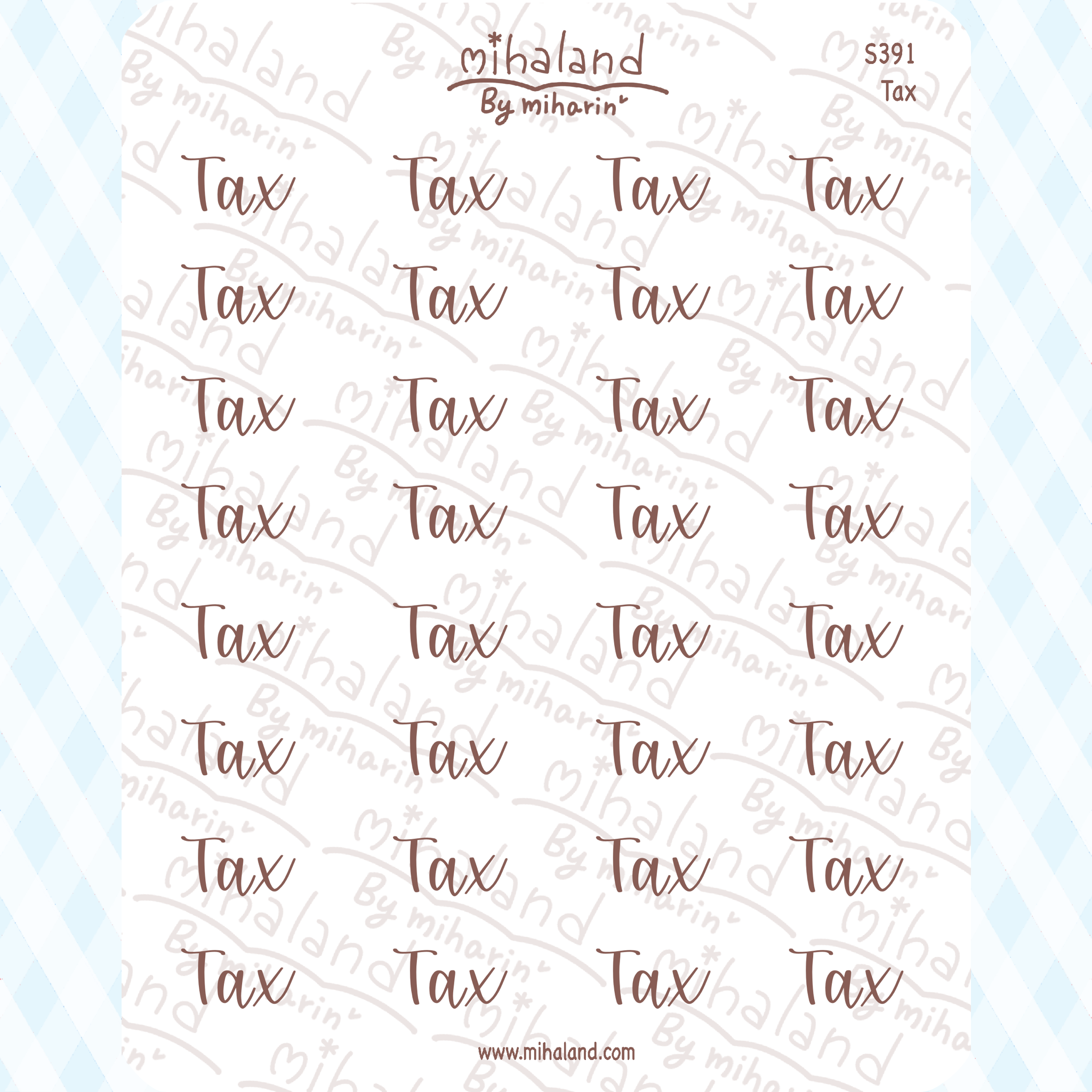 Tax Script Planner Stickers (S391)