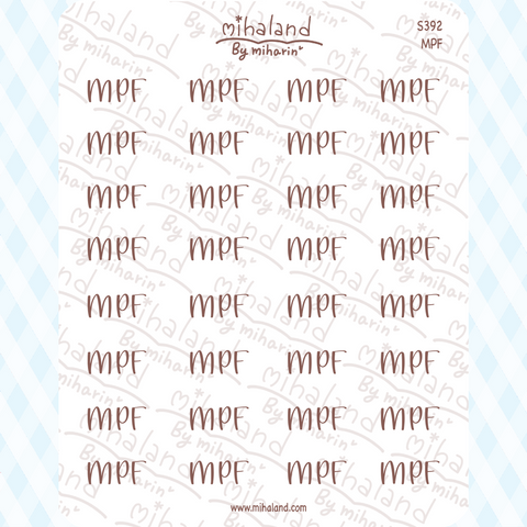 MPF Script Planner Stickers (S392)