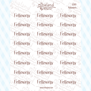 Followers Script Planner Stickers (S393)
