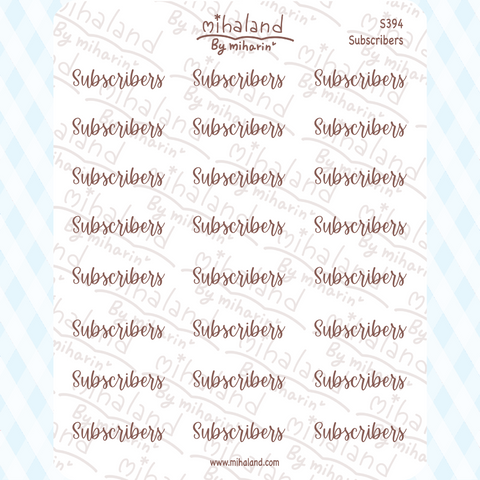 Subscribers Script Planner Stickers (S394)