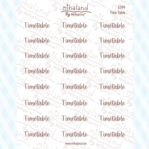 Timetable Script Planner Stickers (S399)