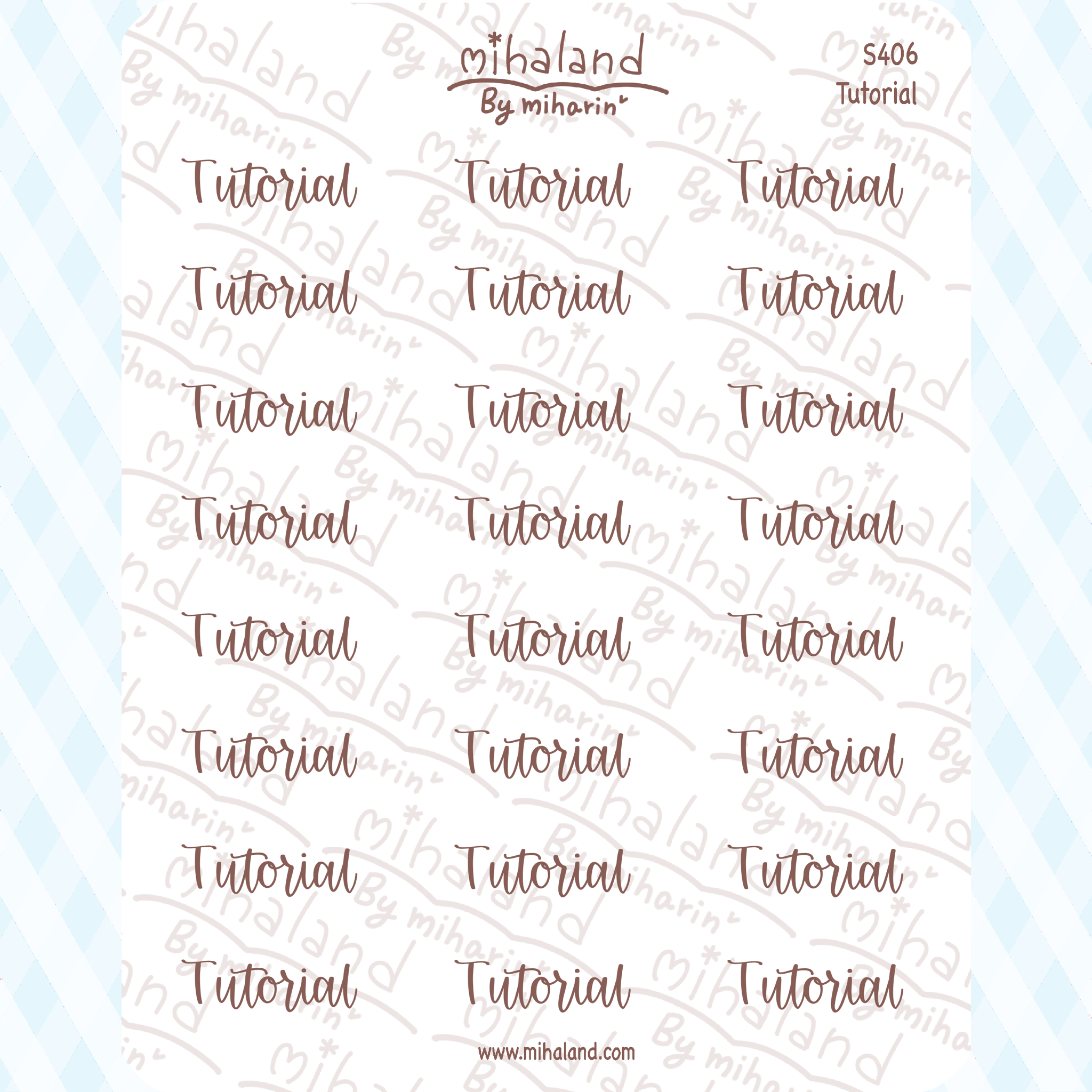 Tutorial Script Planner Stickers (S406)