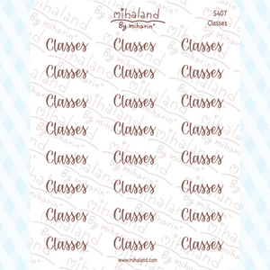 Classes Script Planner Stickers (S407)